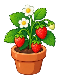 A strawberry plant in the collection